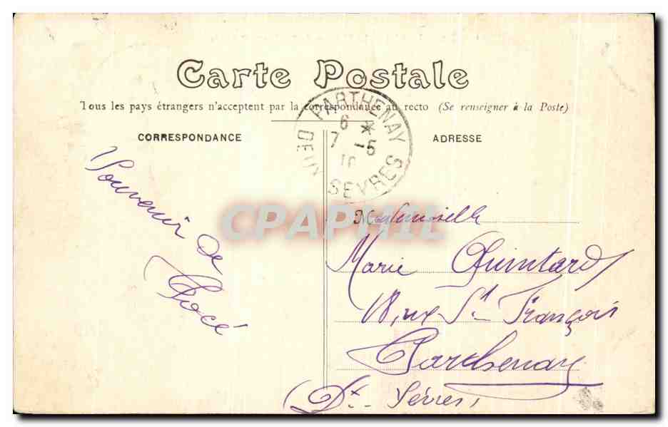 CPA Poce Le Chateau de Poce et la Cascade — Rückseite