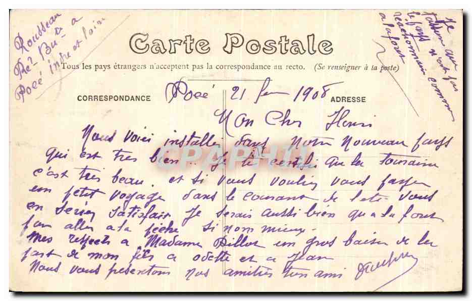 CPA Poce Le Chateau de Poce Facade Sud — Rückseite