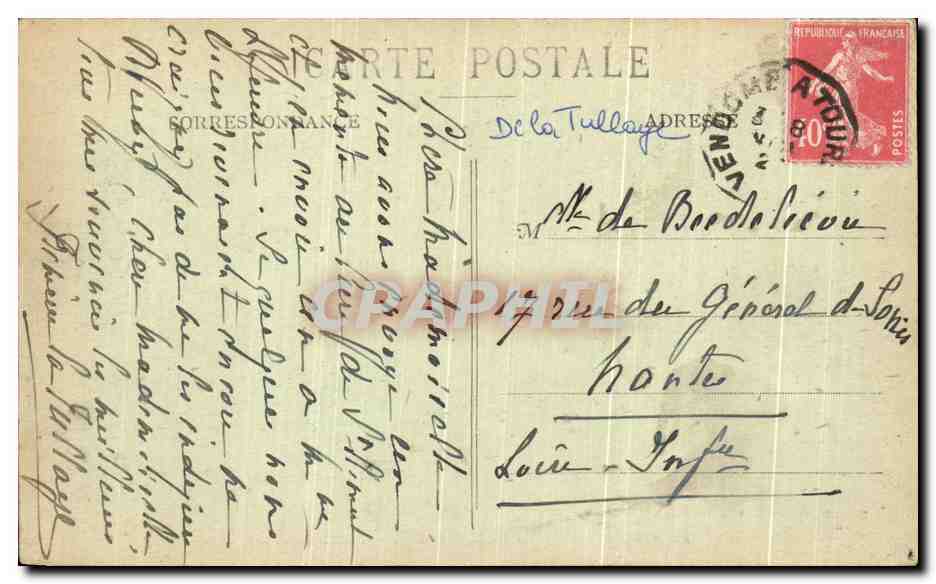CPA Environs de Tours Chateau de Pierrefitte Auzouer — Rückseite
