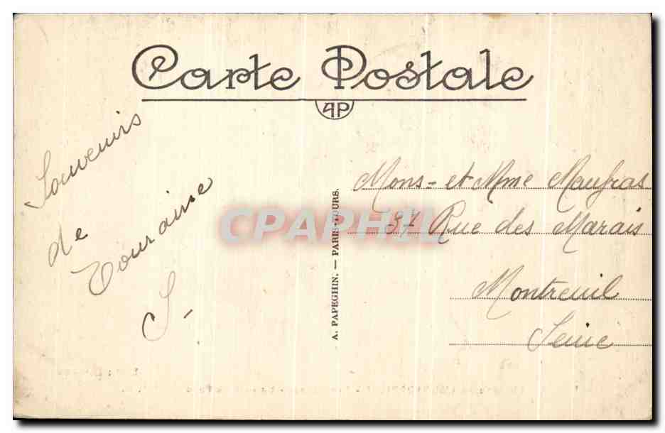 CPA Chateau de L'Audronniere Les Cedres Un coin du Parc Jardinier — Rückseite