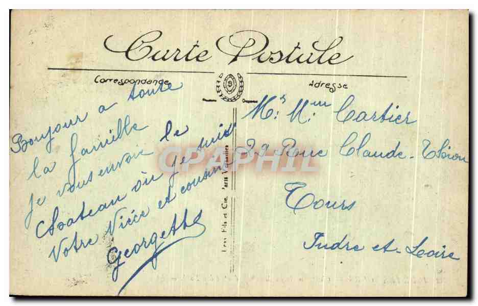 CPA Joue Les Tours Chateau De La Marbelliere — Rückseite