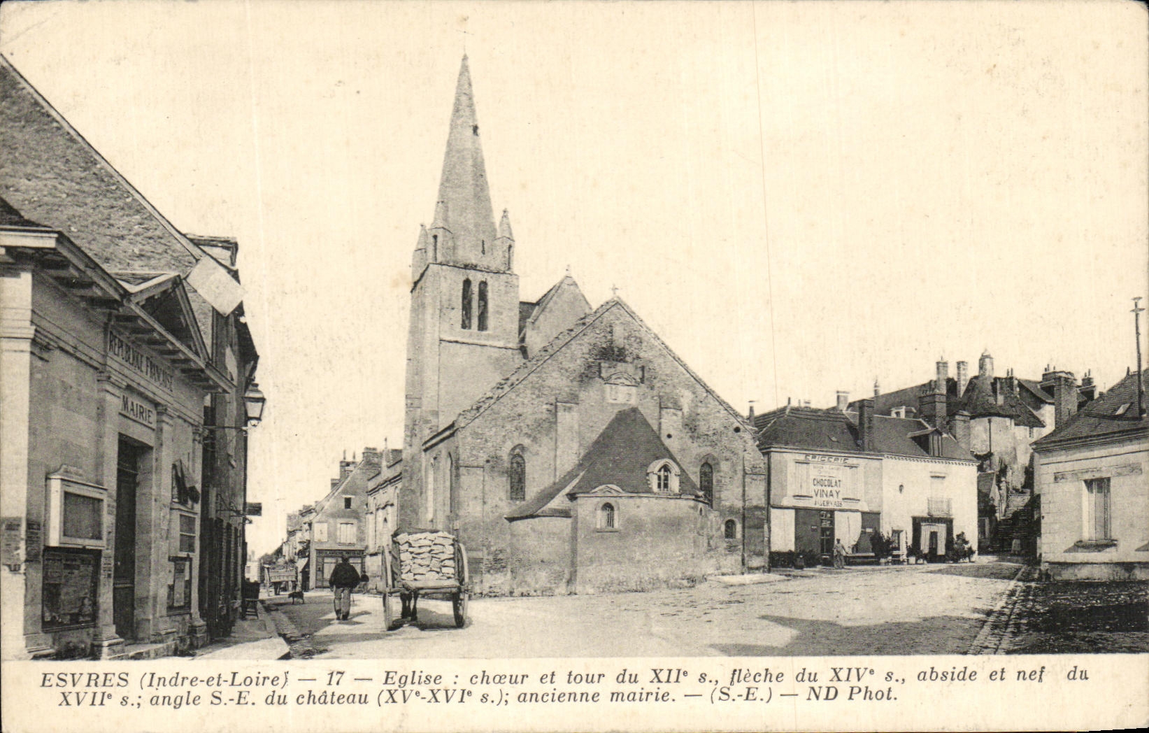 CPA Esvres Eglise Choeur Et tour Du 12eme