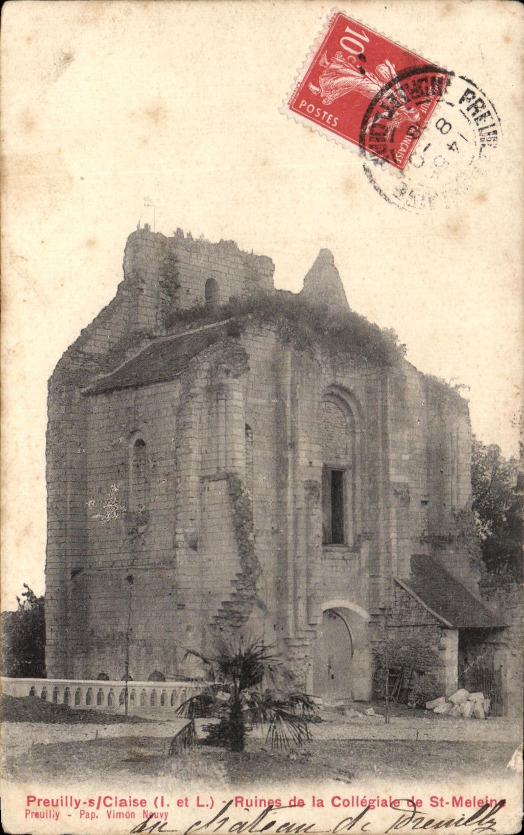 CPA Preuilly s claise Ruines de la Collegiale de St melein 