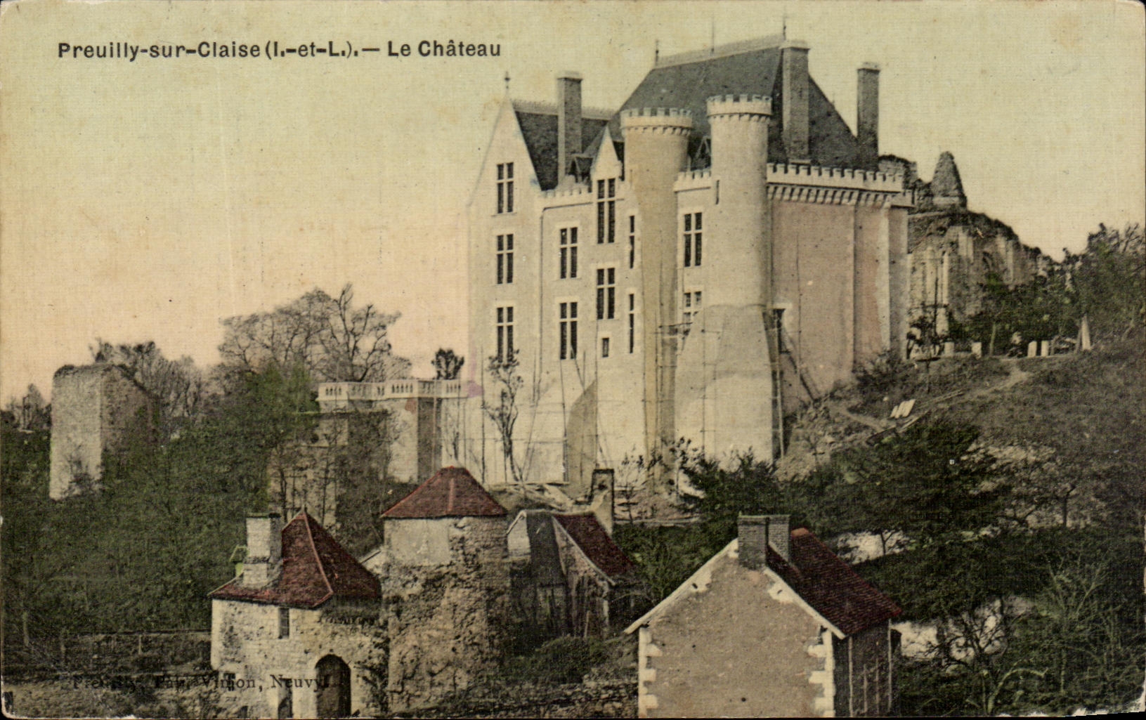 CPA Preuilly sur Claise Le chateau (carte toilee)