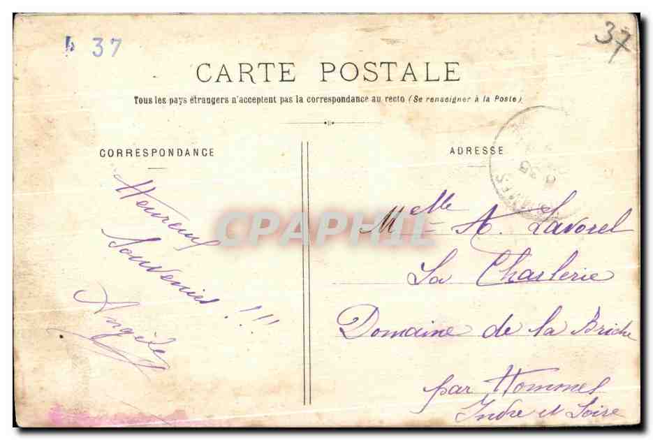 CPA Chateau du Vivier des Landes Par Courcelles — Rückseite