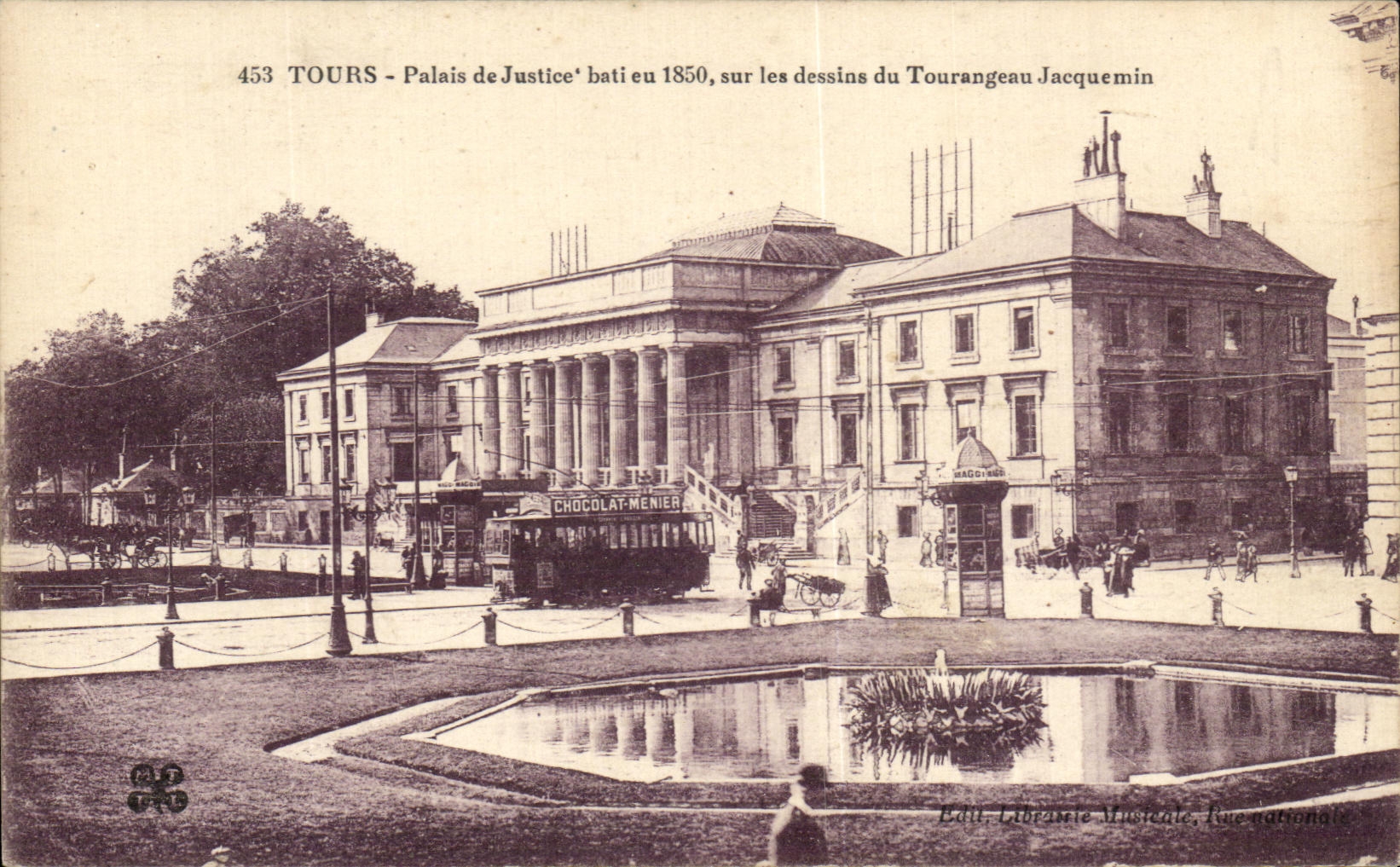 CPA Tours Palais De Justice Bati En 1850 Sur Les Dessins Du Touragean Jacquemin
