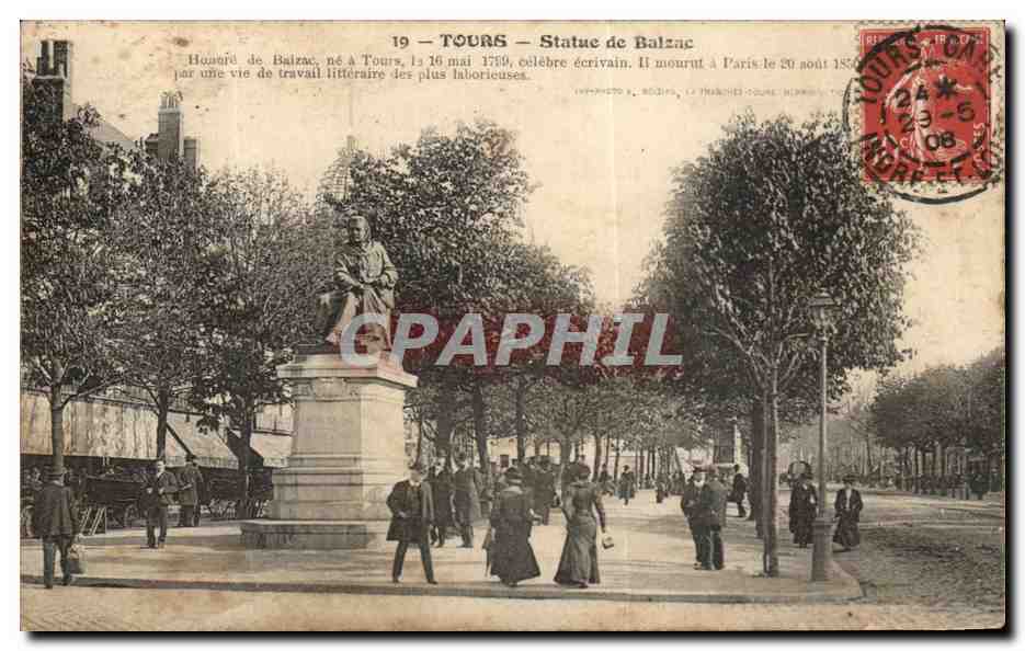 CPA Tours Statue De Balzac