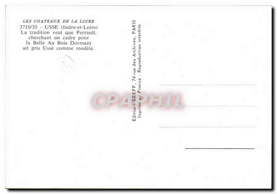 CPM Usse Le chateau — Verso