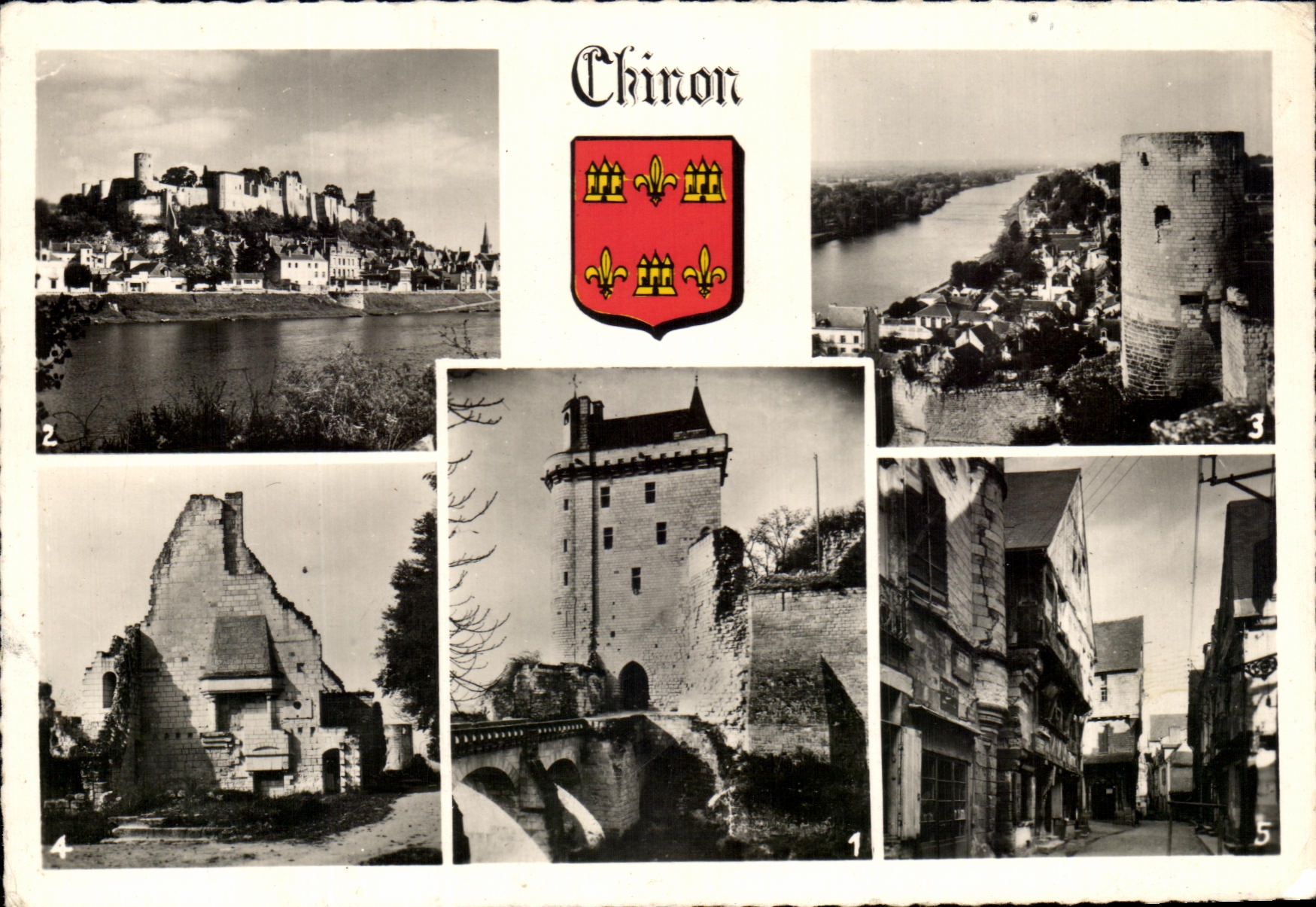Chinon — vue panoramique et monuments — Éditions Lavelle, n° 2272 E