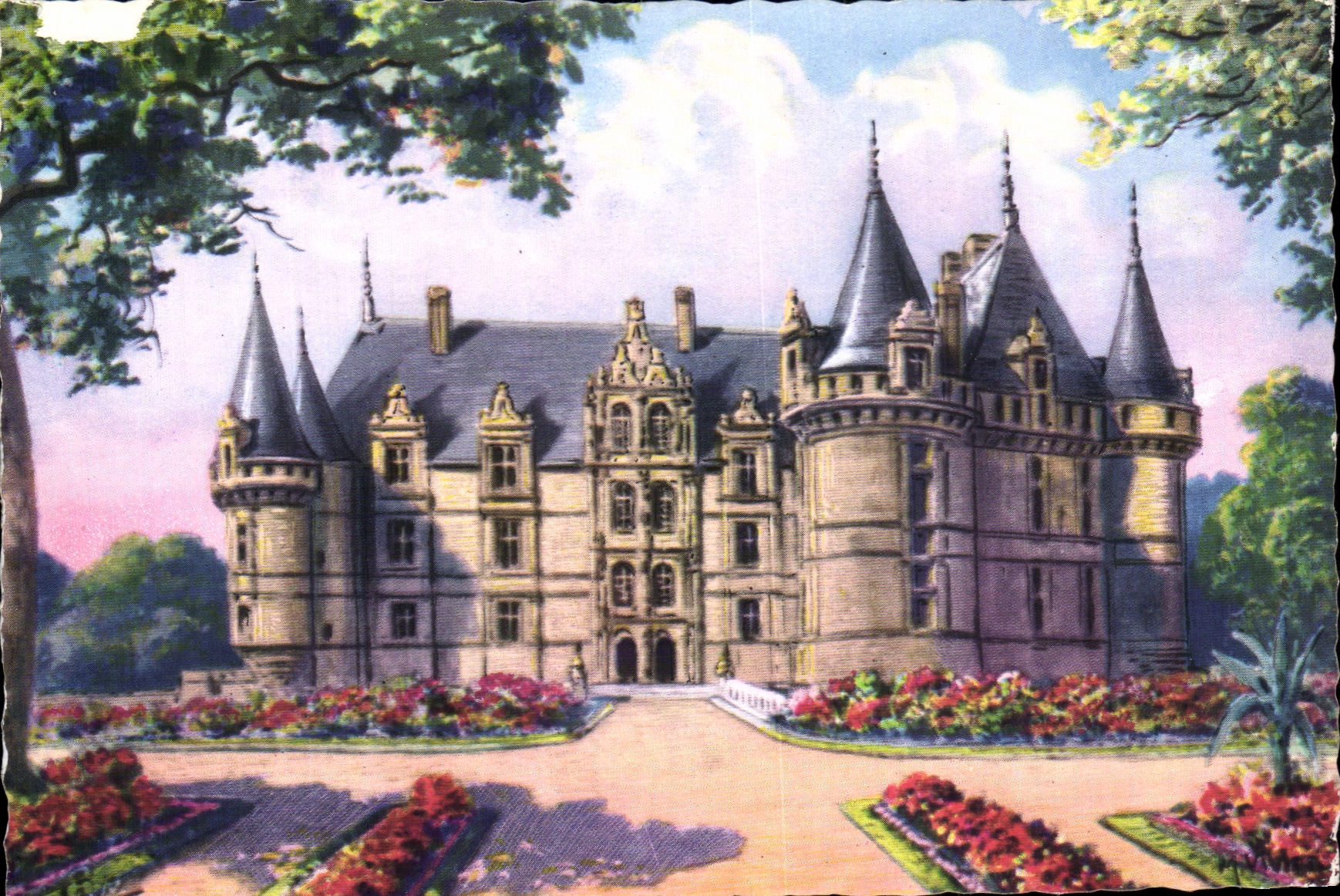 CPM Azay Le Rideau Le Chateau National Musee de la Benaissance 