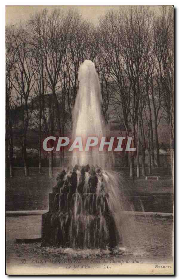 CPA Saint Marchellin du Champ de Mars Le jet d'Eau