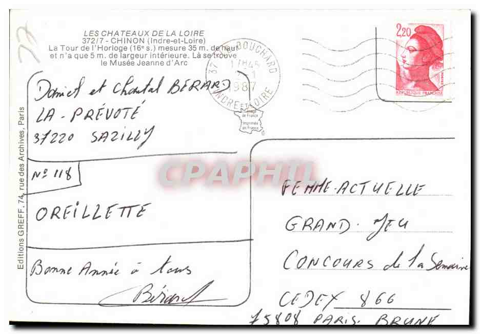 Château de Chinon — Tour de l'Horloge — Éditions Greff — Reverso