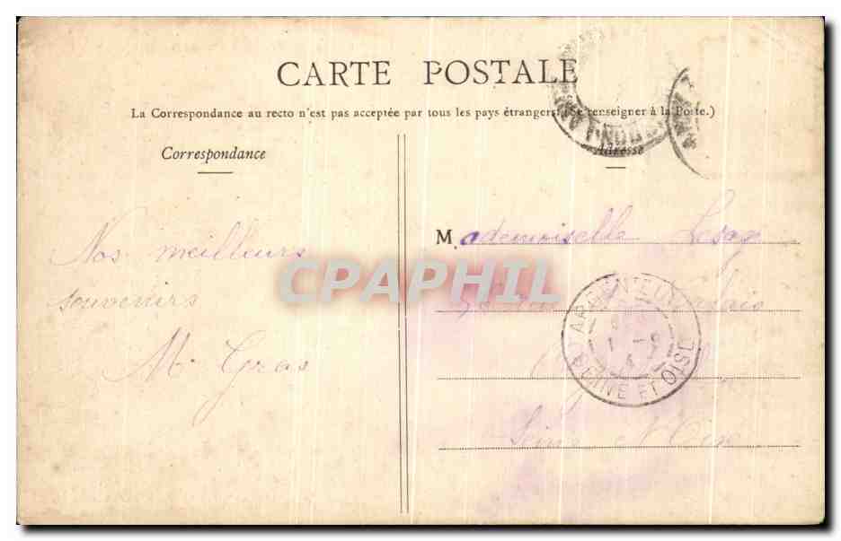 CPA Bourbon Lancy Cour Des Bains  — Verso