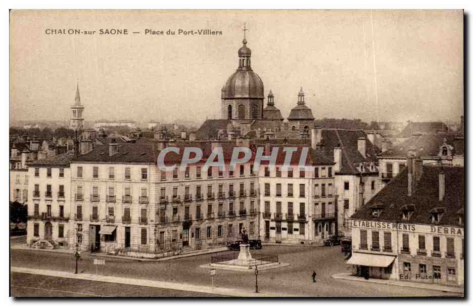 Chalon-sur-Saône — Place du Port-Villiers — Établissements Debra