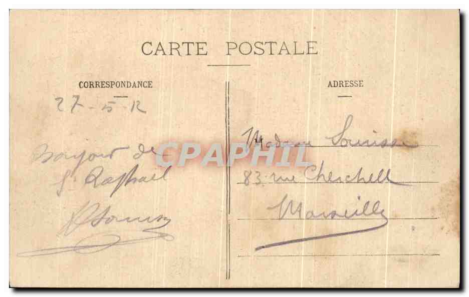 CPA St Raphael Vue Generale prise De La Mer — Rückseite