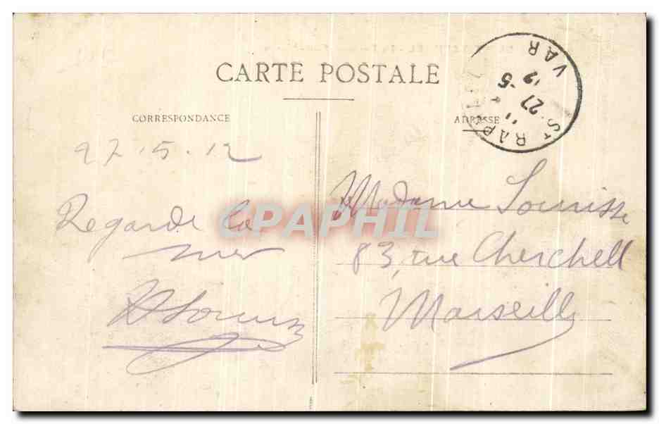 CPA Saint Raphael La Fontaine Felix Martin — Back