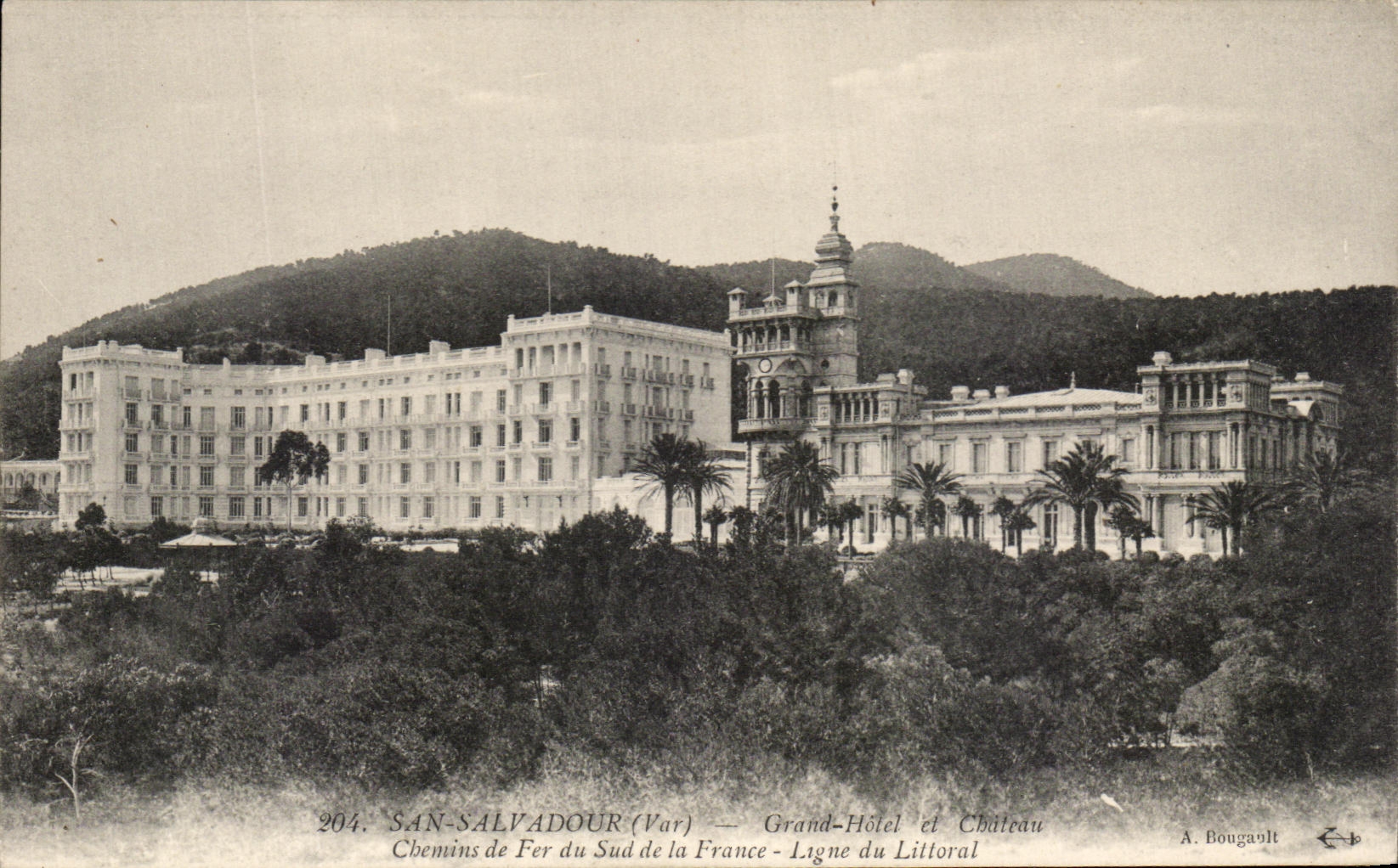 CPA San Salvadour Grand Hotel Et Chateau Chemins de fer du sud de la France Ligue du littoral