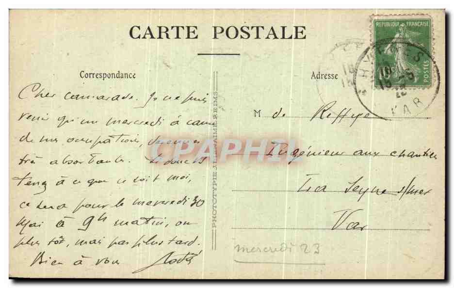 CPA Hyeres Petit Seminaire Saint Charles Chapelle — Verso