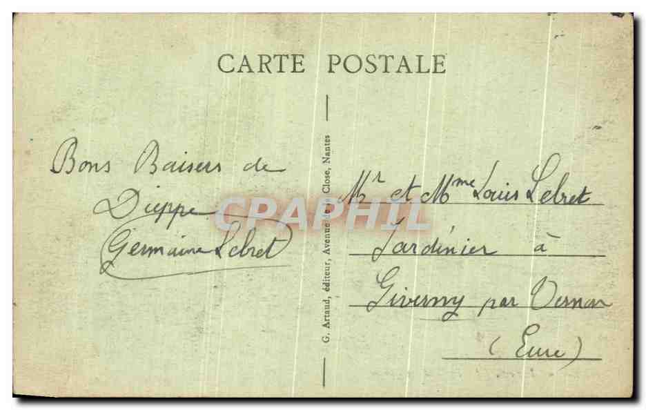 CPA Dieppe La Plage et les Cabines — Rückseite
