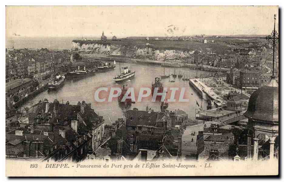 CPA Dieppe Panorama du Port pris de I'Eglise Saint Jacques