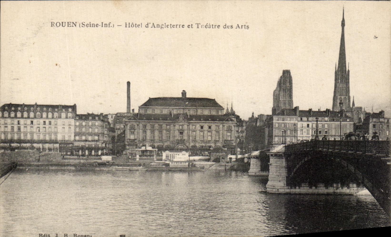 CPA Rouen Hotel d'Angleterre et Treatre des Arts