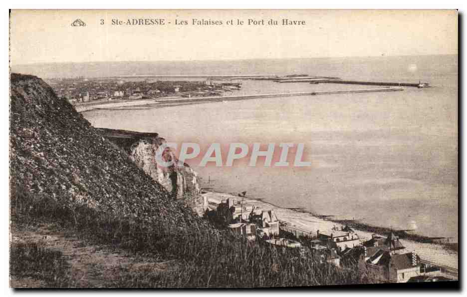 CPA Ste Adresse Les Falaises et le Port du Havre