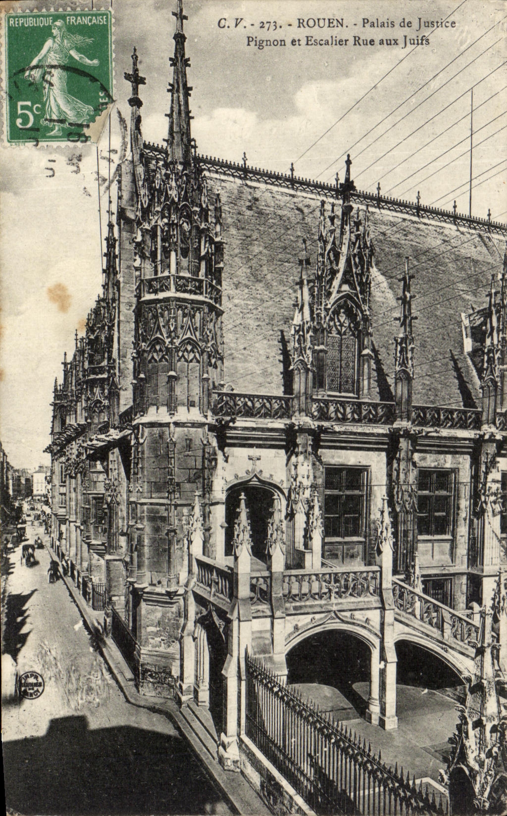 CPA Rouen Palais de Justice Pignon et Escaldier Rue Aux Juifs