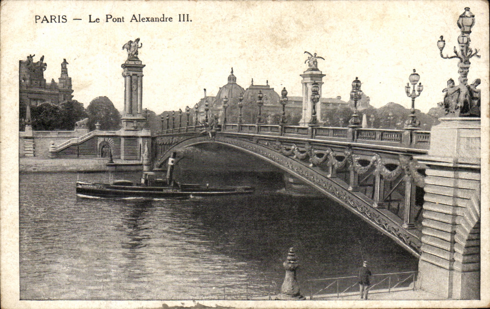 CPA Paris Le Pont Alexandre III Bateau