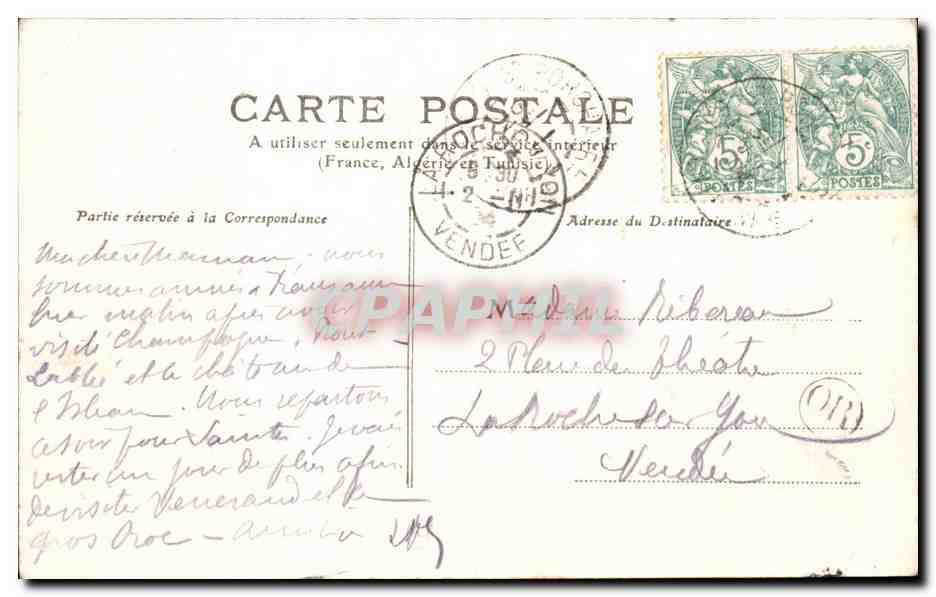 CPA Eglises Des Charentes Eglise de Soulignonne — Back