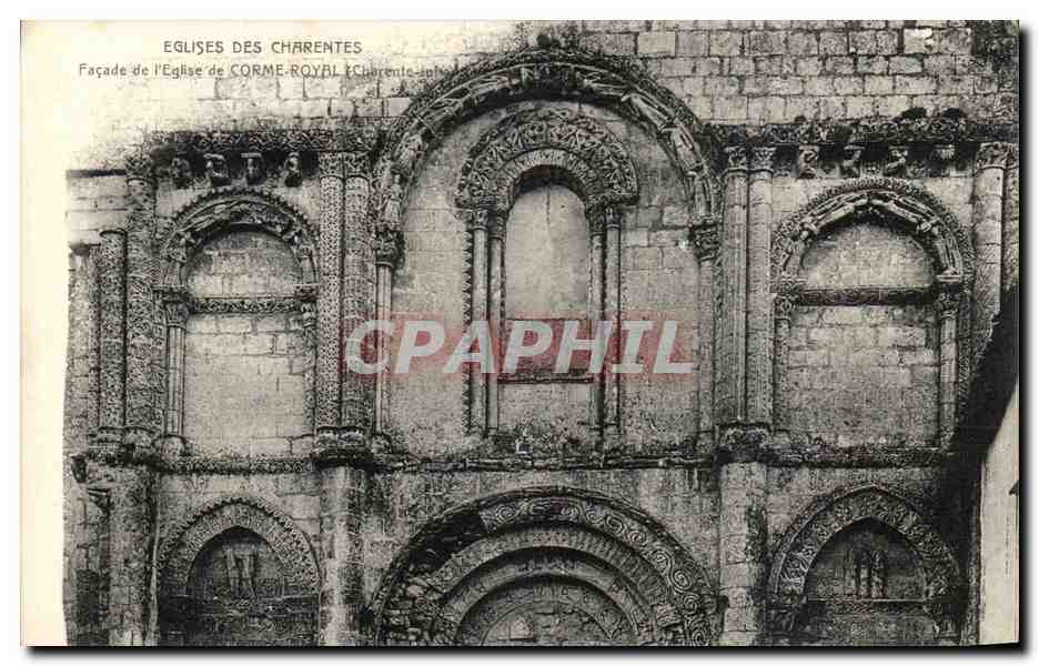 CPA Eglises Des Charentes Facade De l'Eglise De Corme Royal