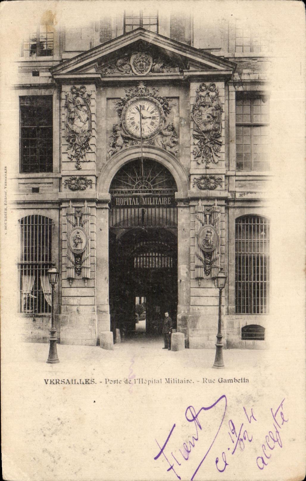 CPA Versailles Porte De l'Hopital militaire Rue Gambetta