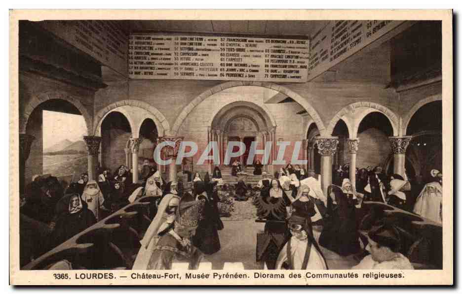 CPA Lourdes Chateau Fort Musee Pyreneen Diorama des COmmunautes religuses