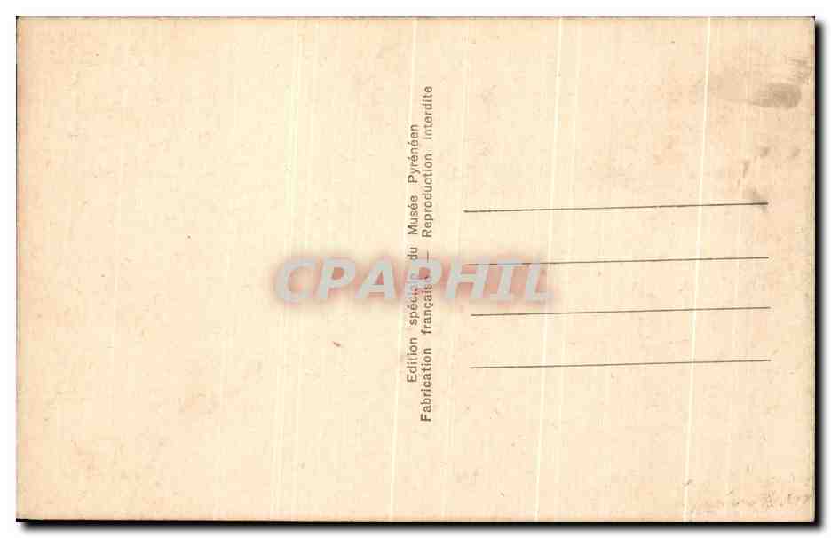 CPA Lourdes Chateau Fort Musee Pyreneen Reconstitution d'un cimetiere basque — Verso