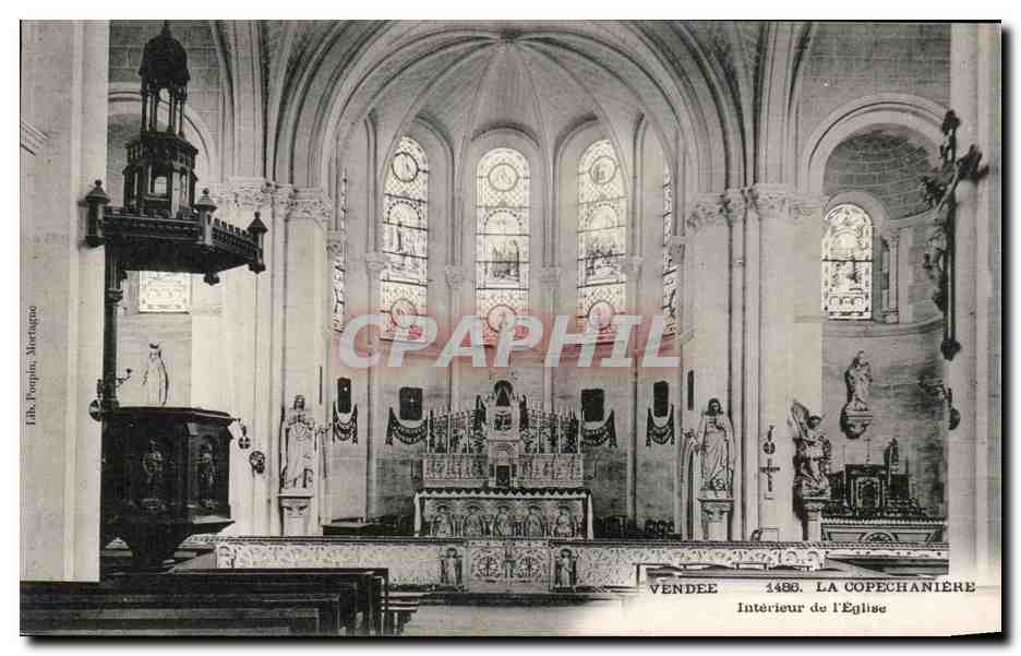CPA Vendee la Copechancihe Interieur de lEglise