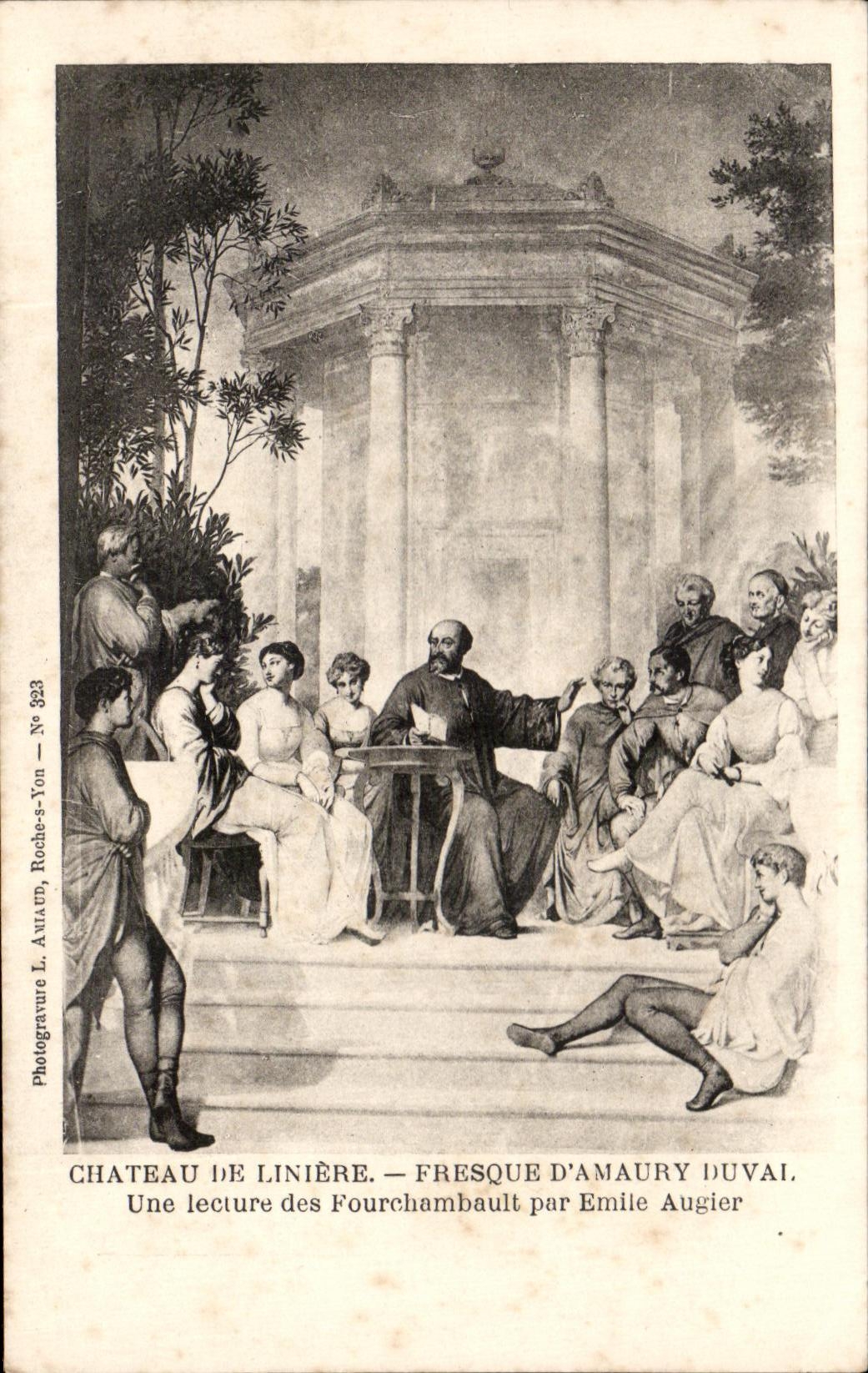 CPA Chateau De Liniere Fresque D'Amaury Duvai Une lecture des Fourchambault