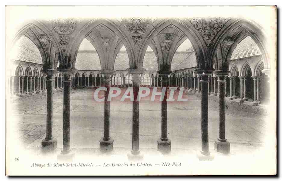 CPA Abbaye du Mont Saint Michel Les Galeries du Cloitre