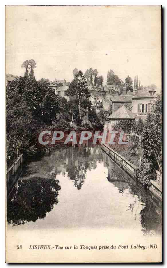 CPA Lisieux Vue sur la Touques prise du Pont Labbey