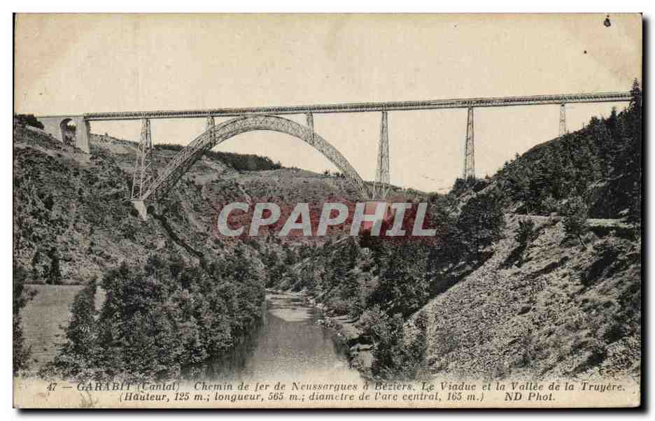 CPA Garabit Chemin de fer de Neussargues a Beziers Le Viaduc et la Valle de la Truyere