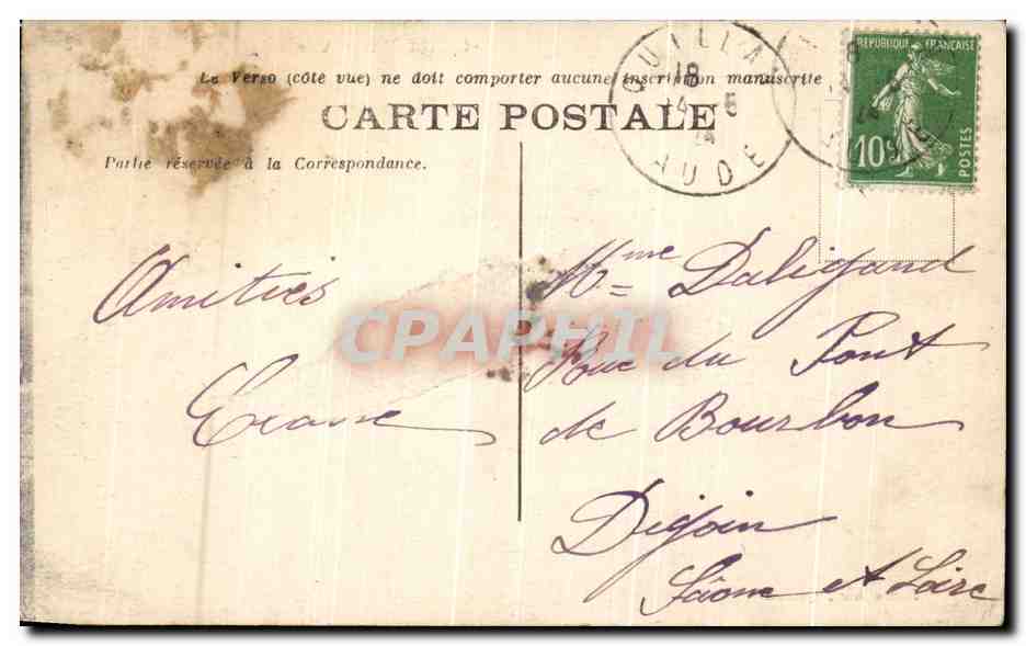 CPA Quillan Vue Generale — Rückseite