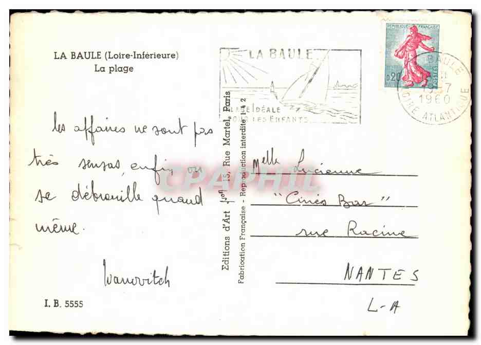 CPSM La Baule la plage — Rückseite
