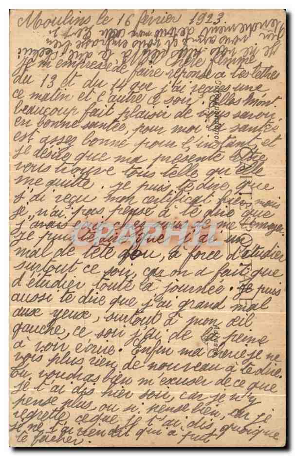 CPA Moulins Vue generale prise du Plateau de Ste Catherine (carte toilee) — Verso