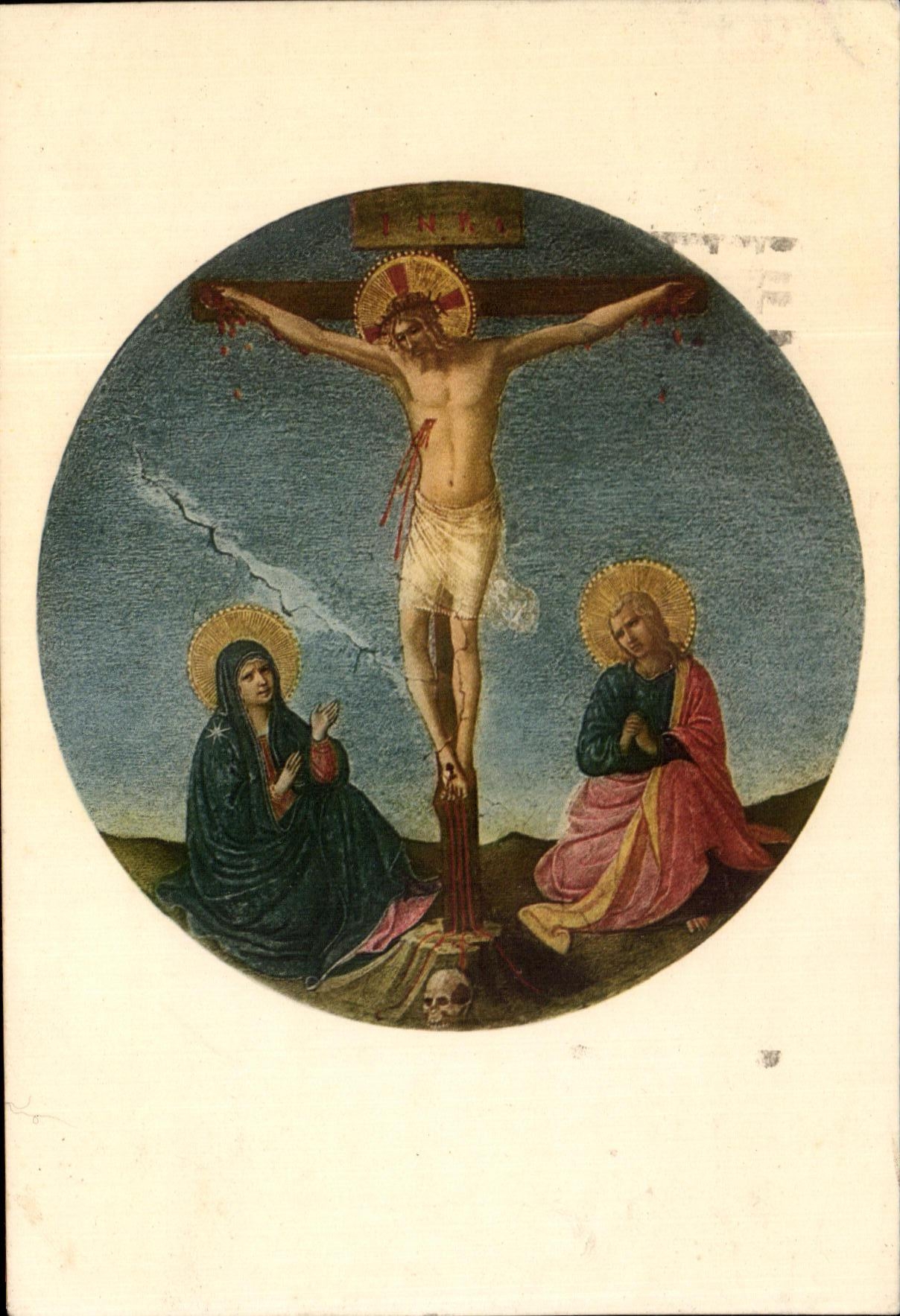 CPA Il Crocefisso la Veroine E san Giovanni Evangelista Fra Angelico