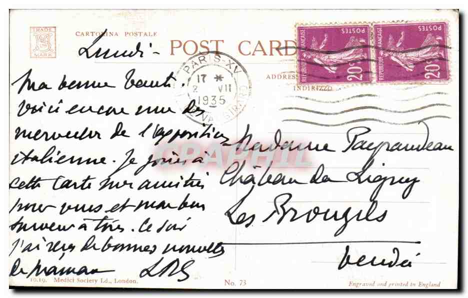CPA Ecce Homo Florence Christ — Verso