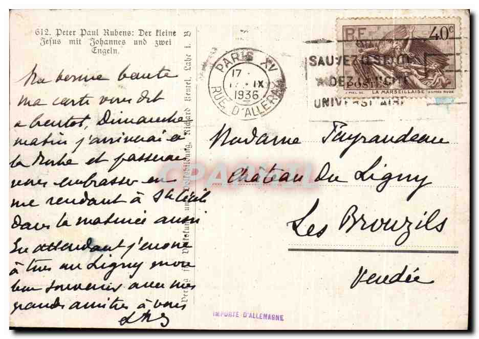 CPA Deter Paul Rubens Enfants — Verso