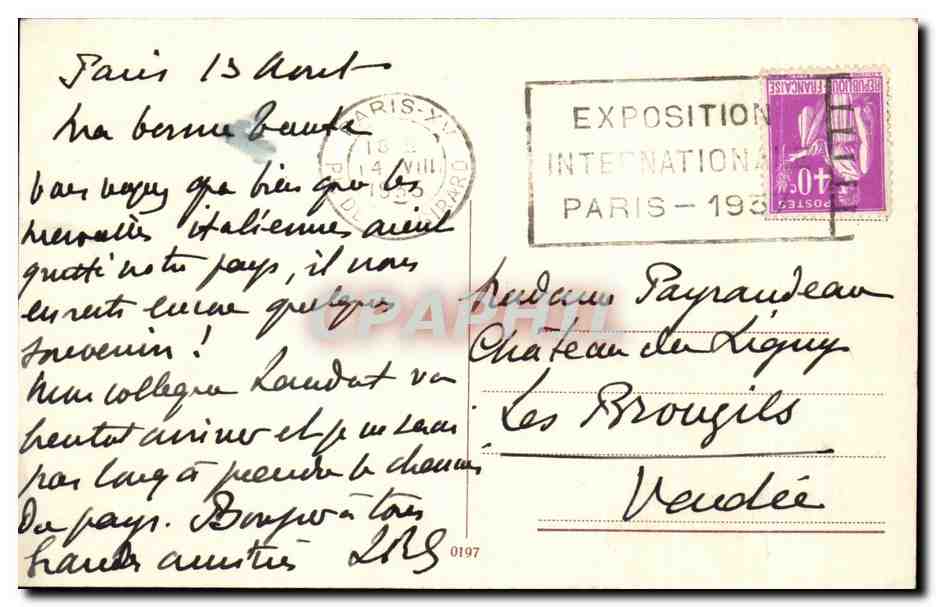 CPA La Vergine Delle Roccie Leonardo da Vinci Musee du Louvre Paris  — Rückseite