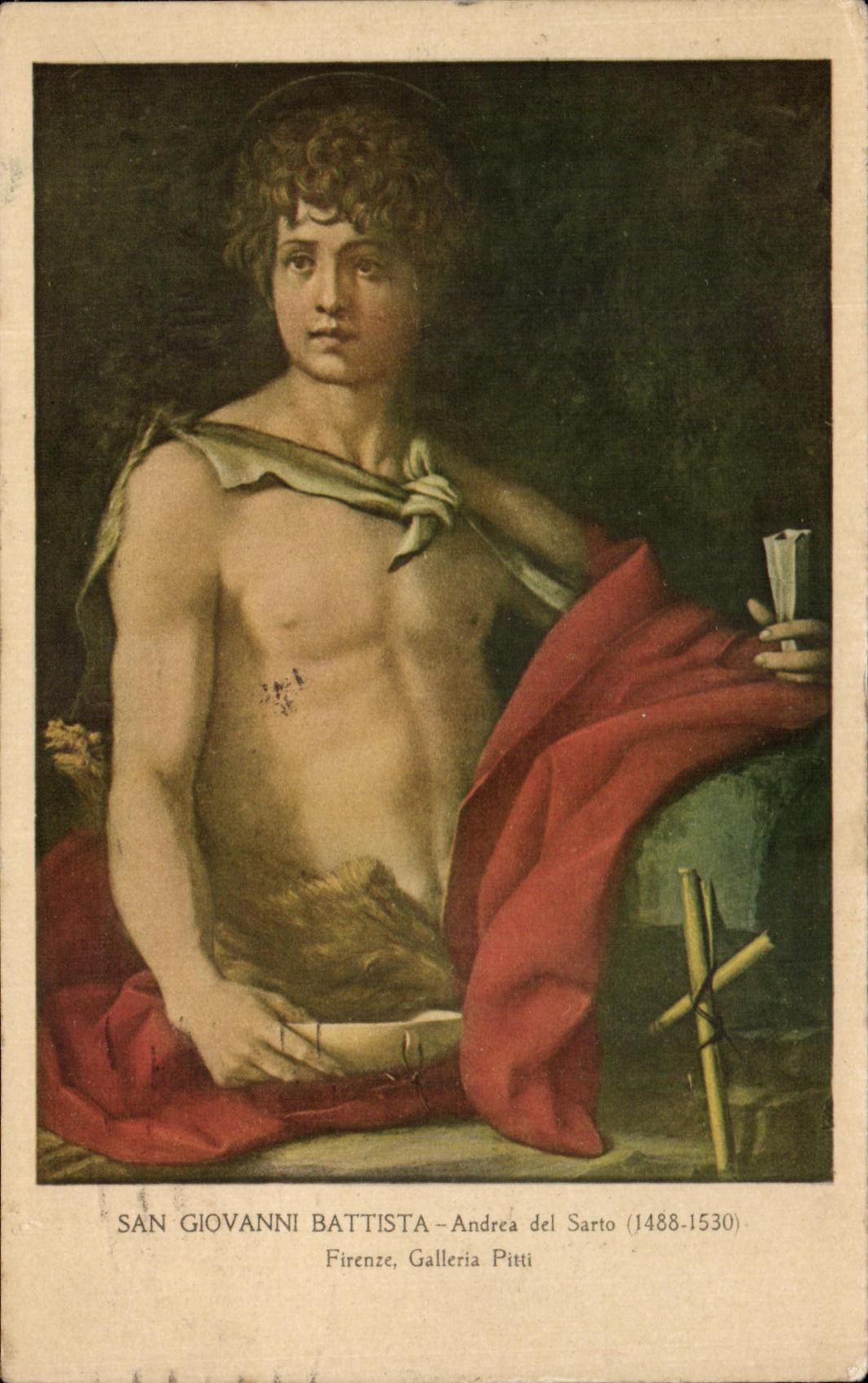 CPA San Giovanni Battista Andres del Sarto Firenze Galleria pitti