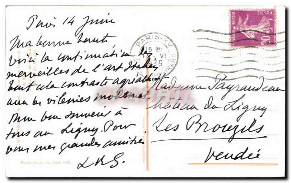 CPA Musee du Louvre Paris Titien — Verso