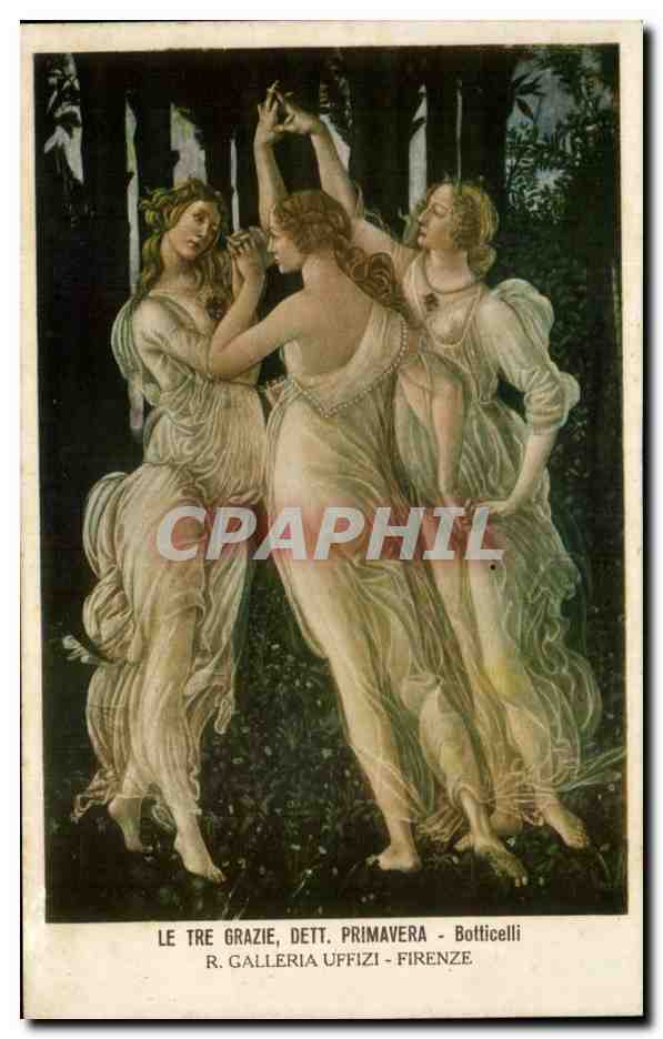 CPA Le Tre Grazie Dett Primavera Botticelli Galleria Uffizi Firenze