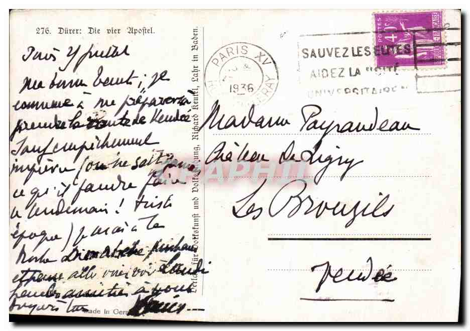 Les quatre Évangélistes — Dürer, édition de 1936 — éditeur Cernay — Reverso