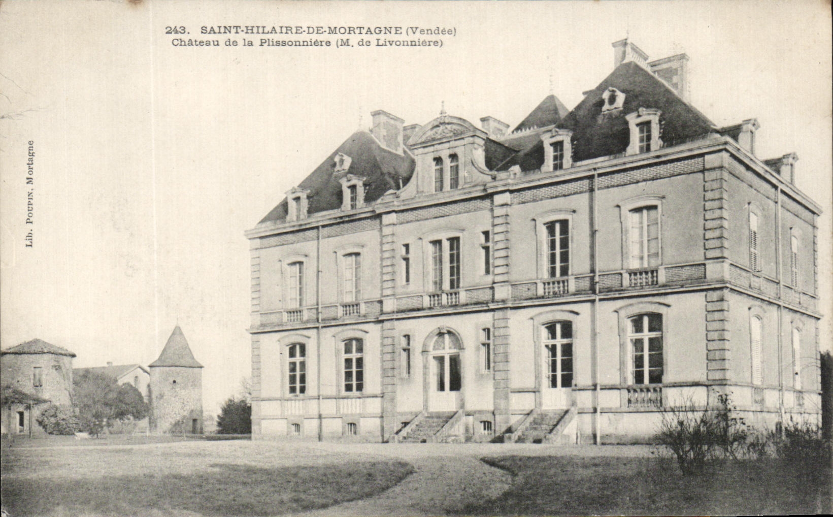 Saint-Hilaire-de-Mortagne (Vendée) — Château de la Plissonnière (M. de Livonnière) — Lib. Pourvy, Mortagne